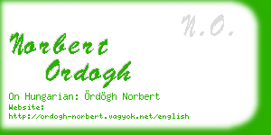 norbert ordogh business card